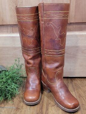 VintageLeather  Longhorn Campus Style Boots 5.5